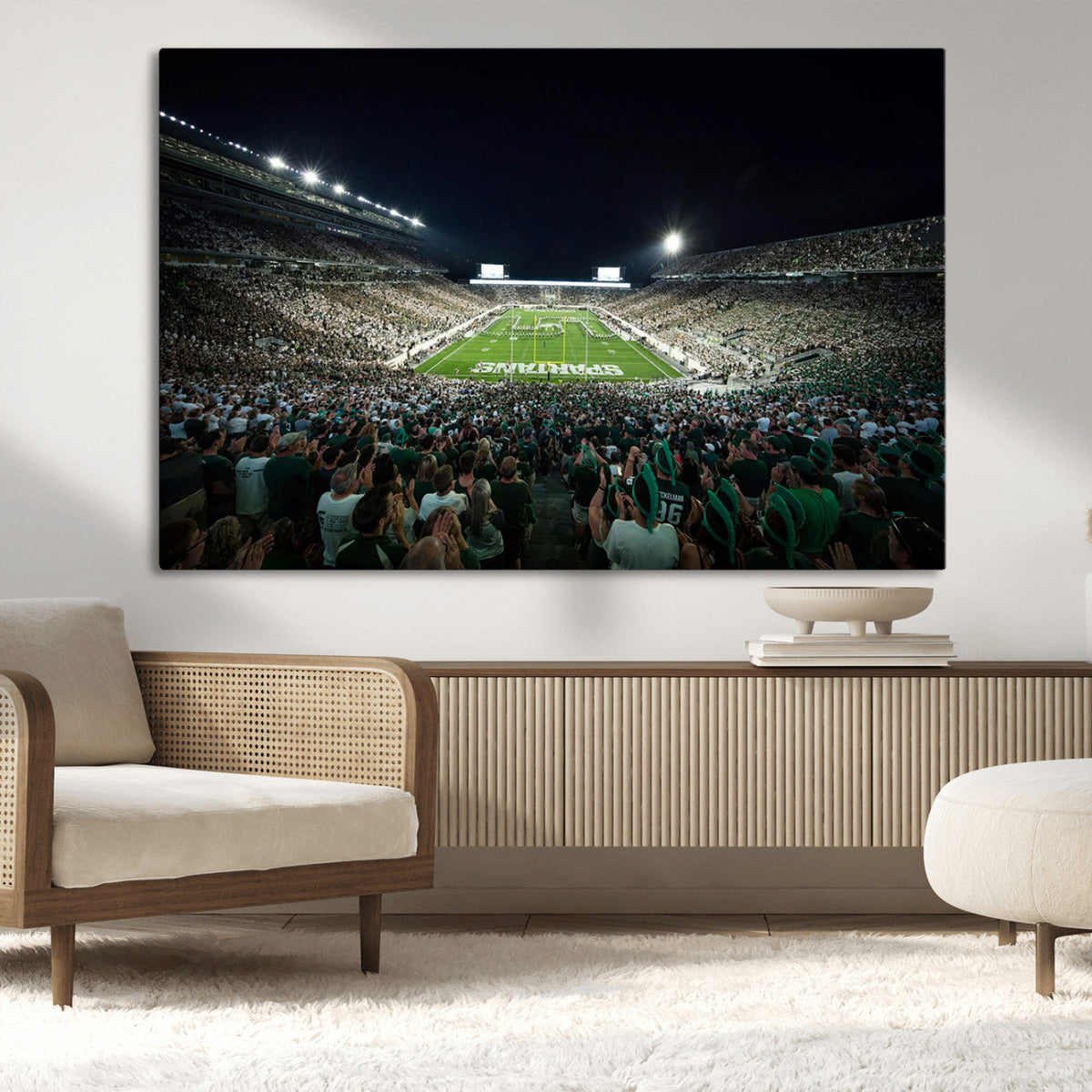 Framed Michigan State Spartans Football Team Print - East