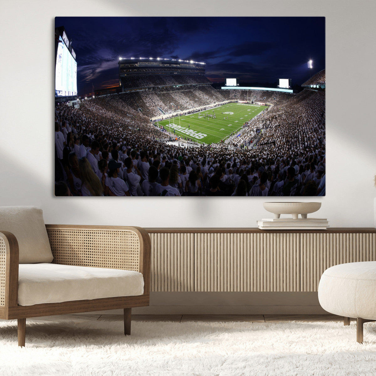 Michigan State Spartans Canvas, Framed Football Team Print -