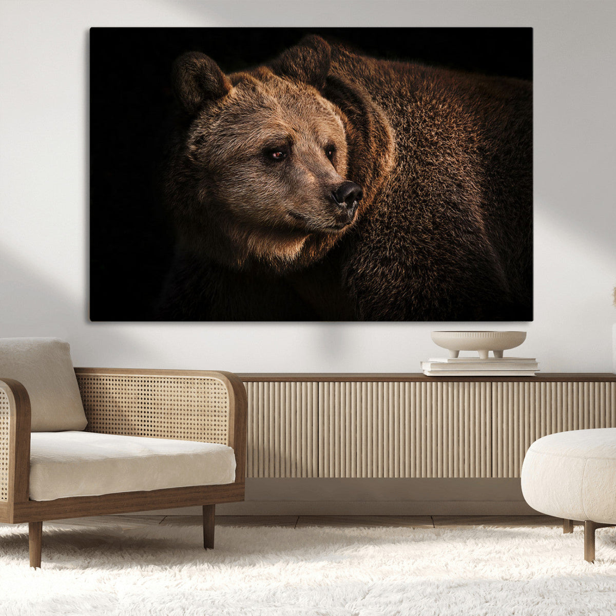 Wild Grizzly 399 Bear Canvas Wall Art Print, Bear Animal