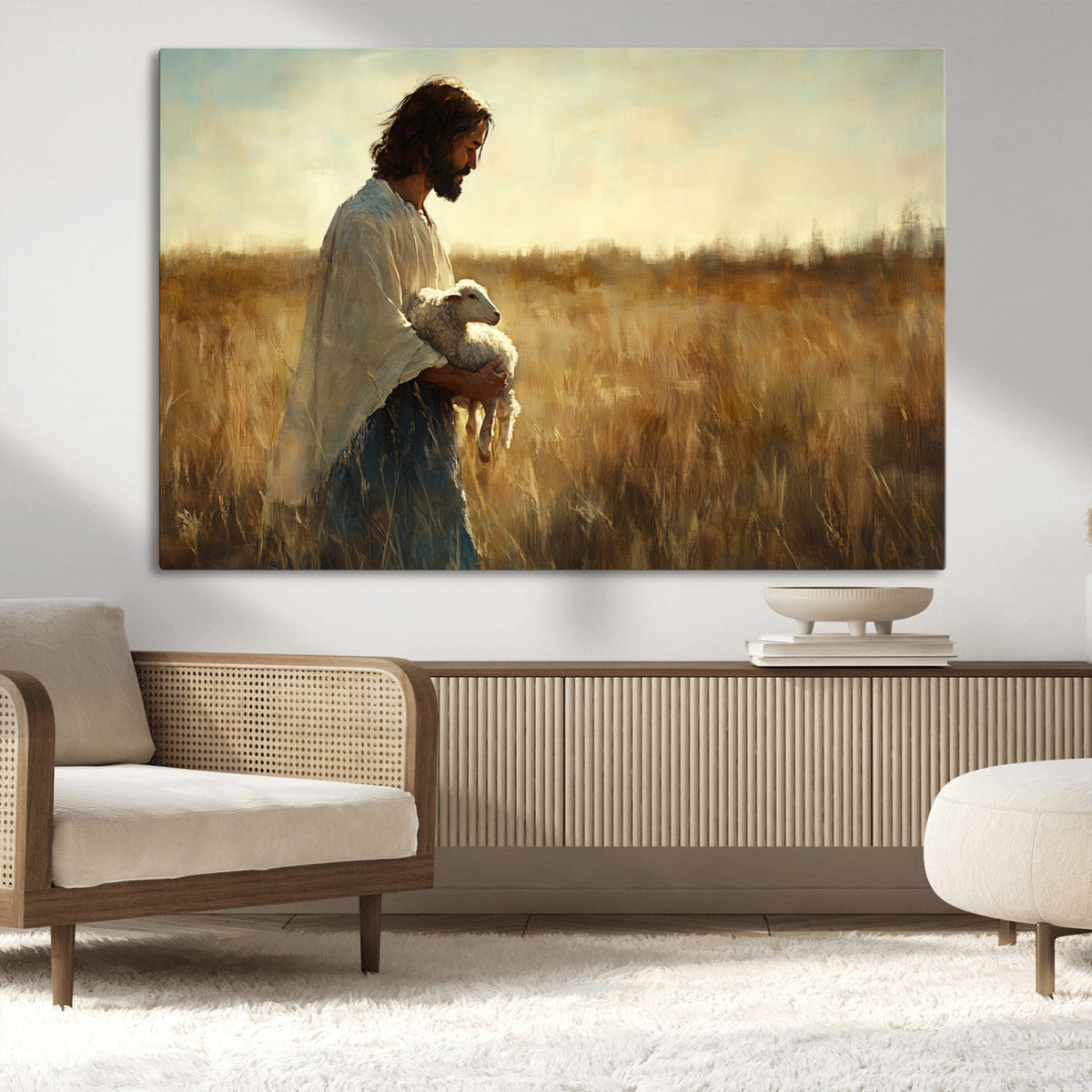 Jesus the Good Shepherd Wall Art Canvas Print -