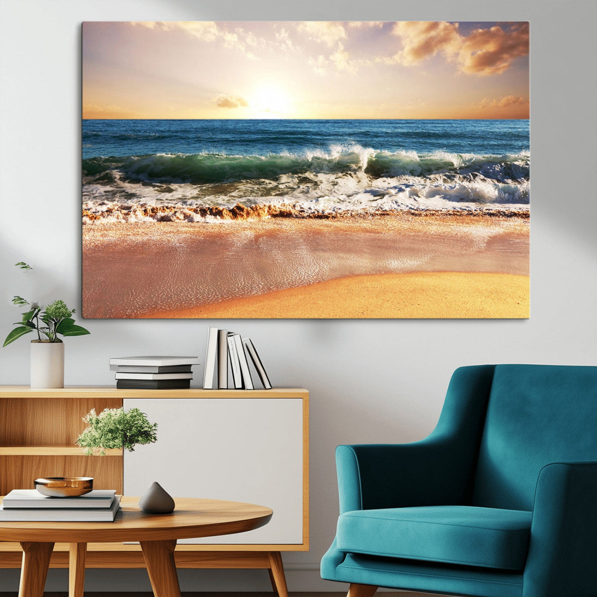 Serene Beach Path Canvas Art, Giclee Canvas Print with