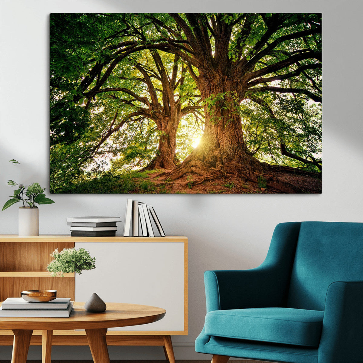 Majestic Ancient Tree Wall Art, NatureCanvas Print, Woodland