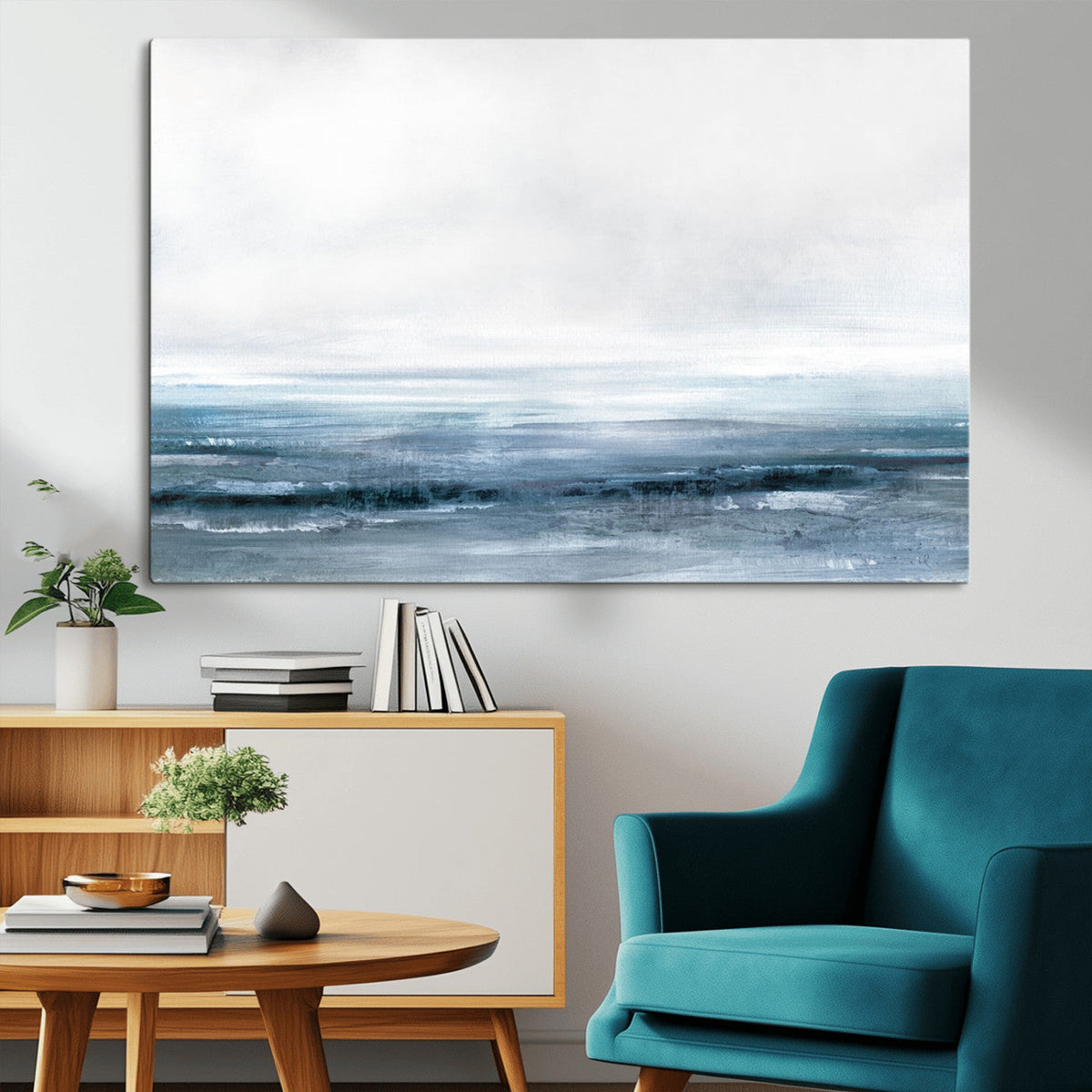 Blue Ocean Abstract Artwork Wall Art Canvas Print