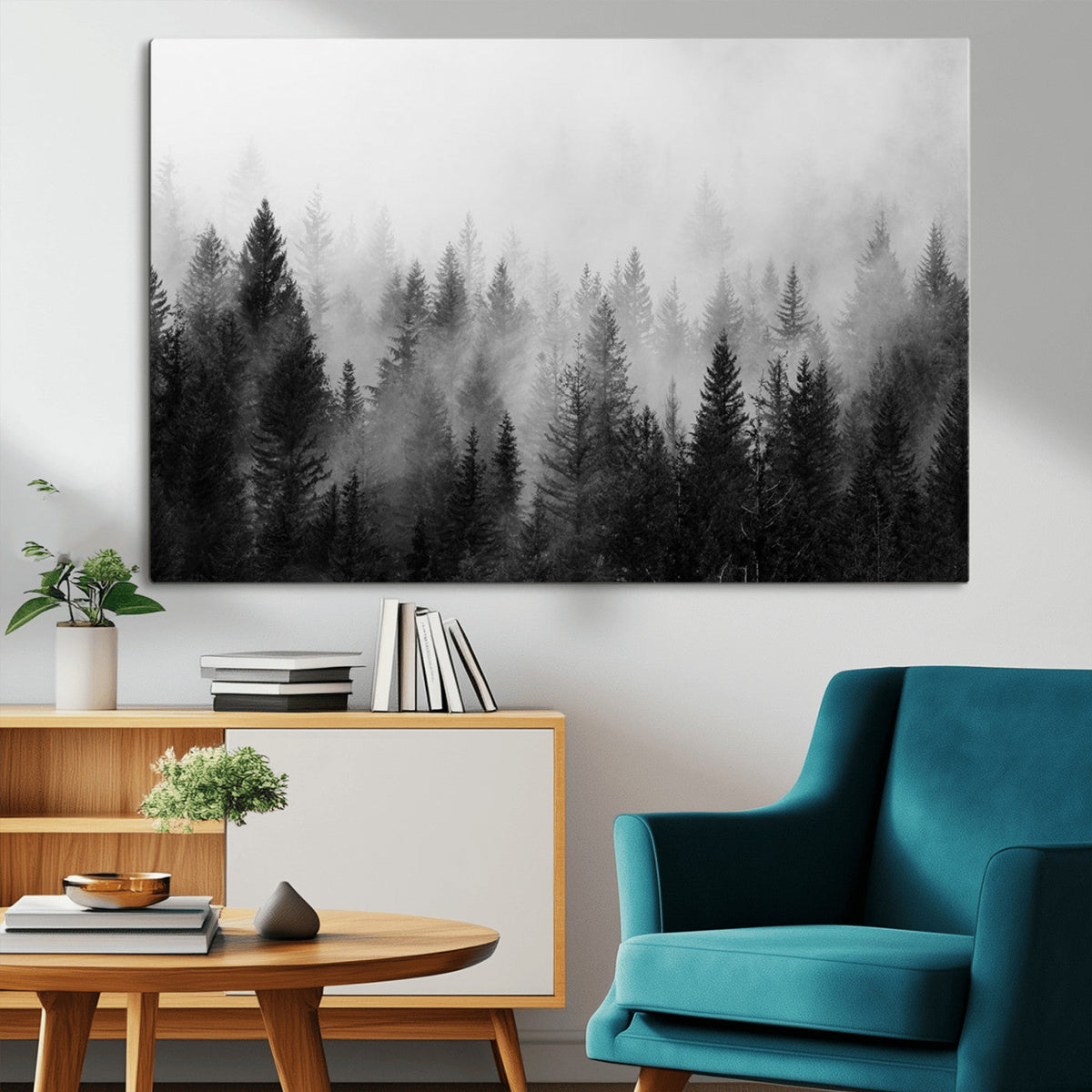 Fogy Forest Canvas Wall Art Print - Mountain Wall Art with