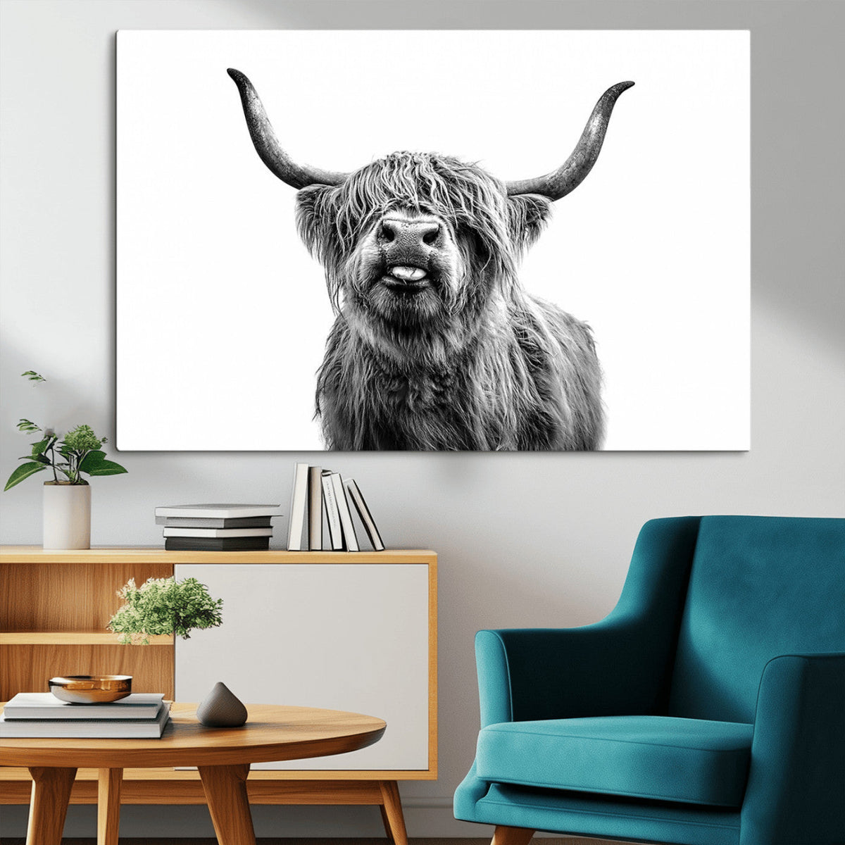 Fanny Scottish Highland Cow Cattle Art Print Farmhouse Wall