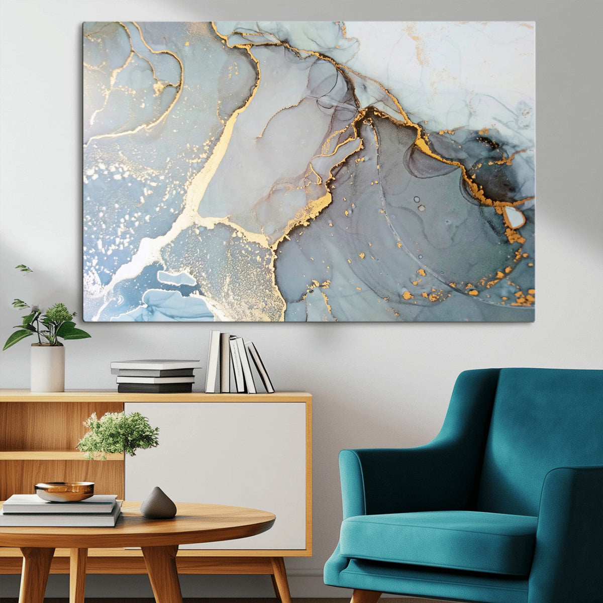 Large Abstract Marble Wall Art Canvas Print for Living Room
