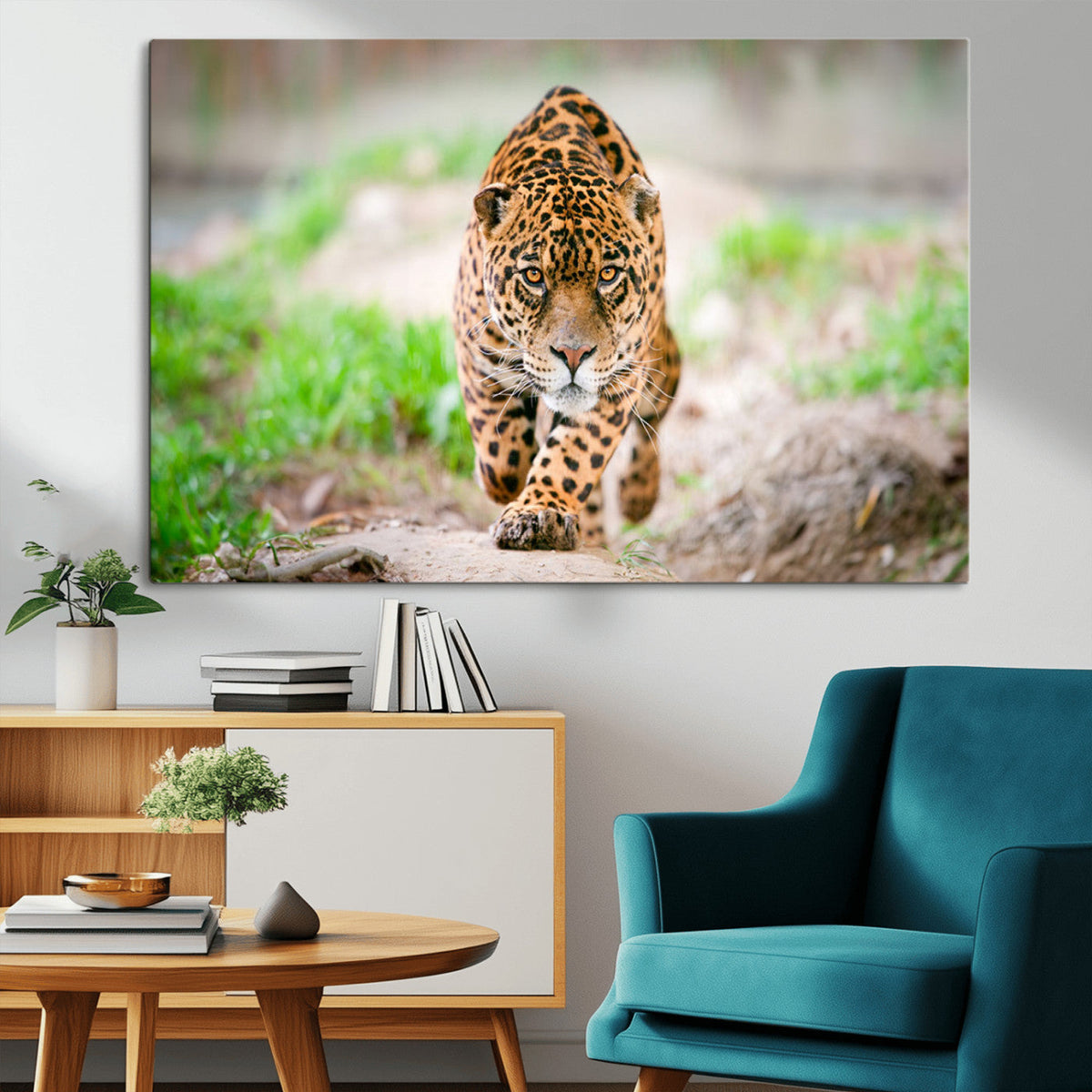 Leopard on the Prowl - Stunning Large Framed Leopard Wall