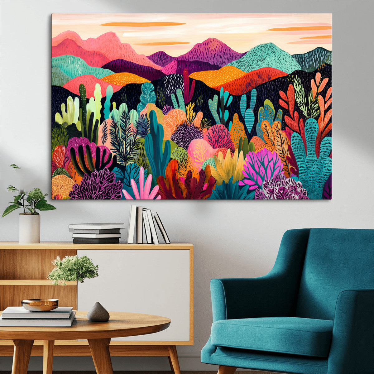 Abstract Kusama Print - Landscape Canvas Wall Art Print -