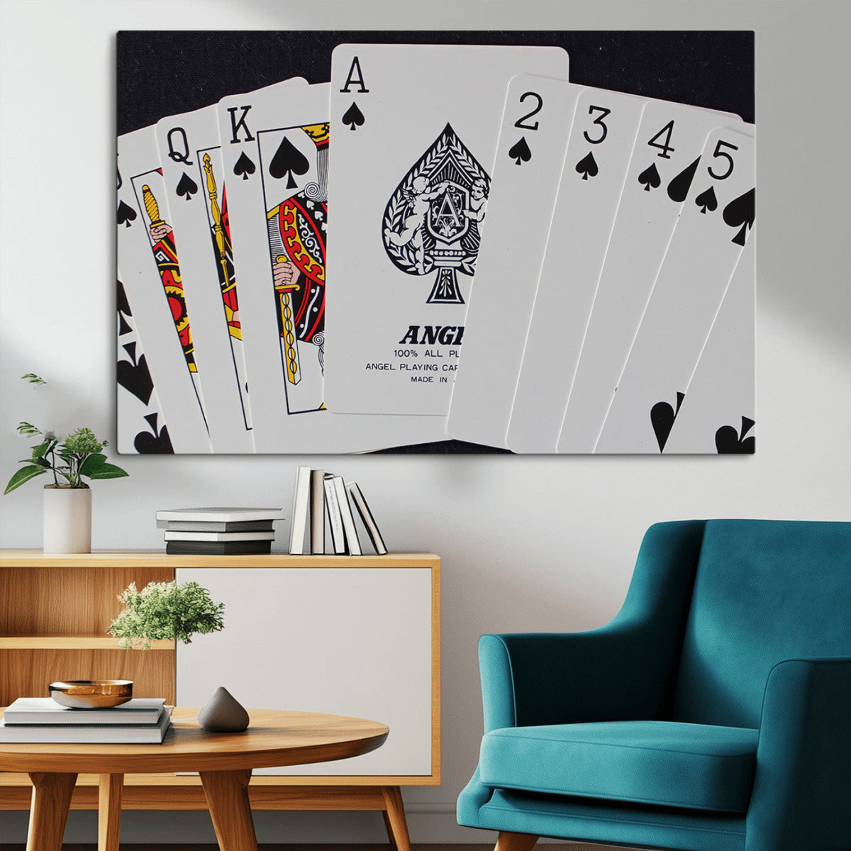 Poker Wall Art - Playing Cards Canvas Wall Art Print - Ace