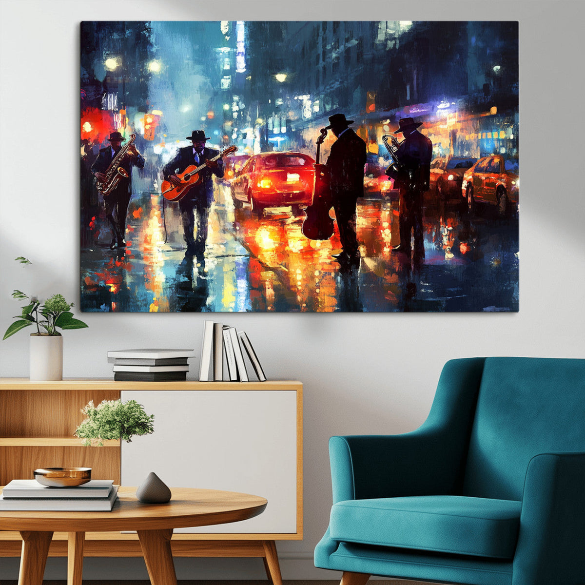 African American Jazz Canvas Wall Art Print – Abstract Music