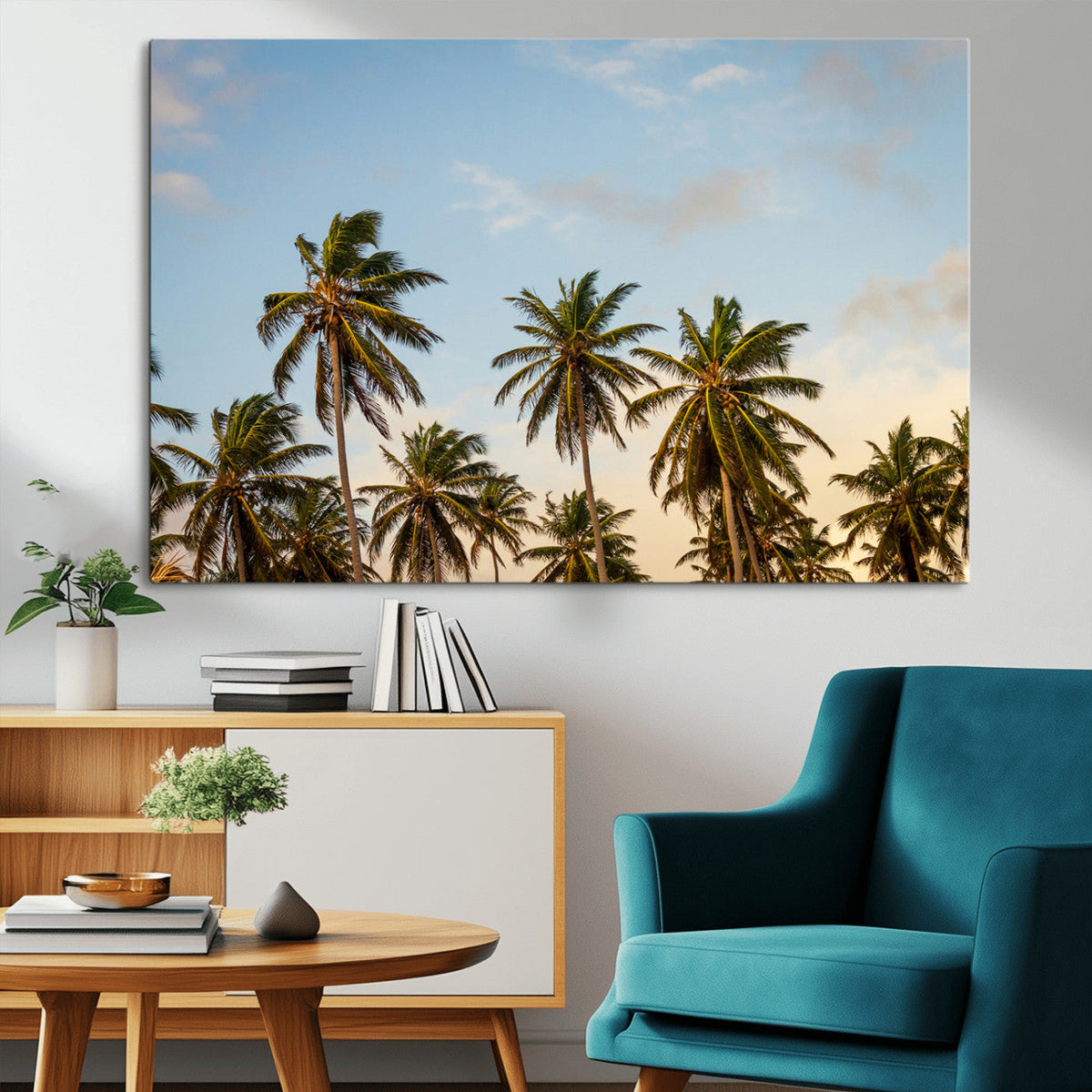 Palm Trees Wall Art Canvas Print – Framed Tropical Vibes Art