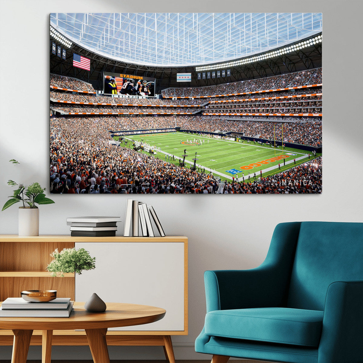 Chicago Bears Soldiers Field Wall Art Canvas Print – Framed