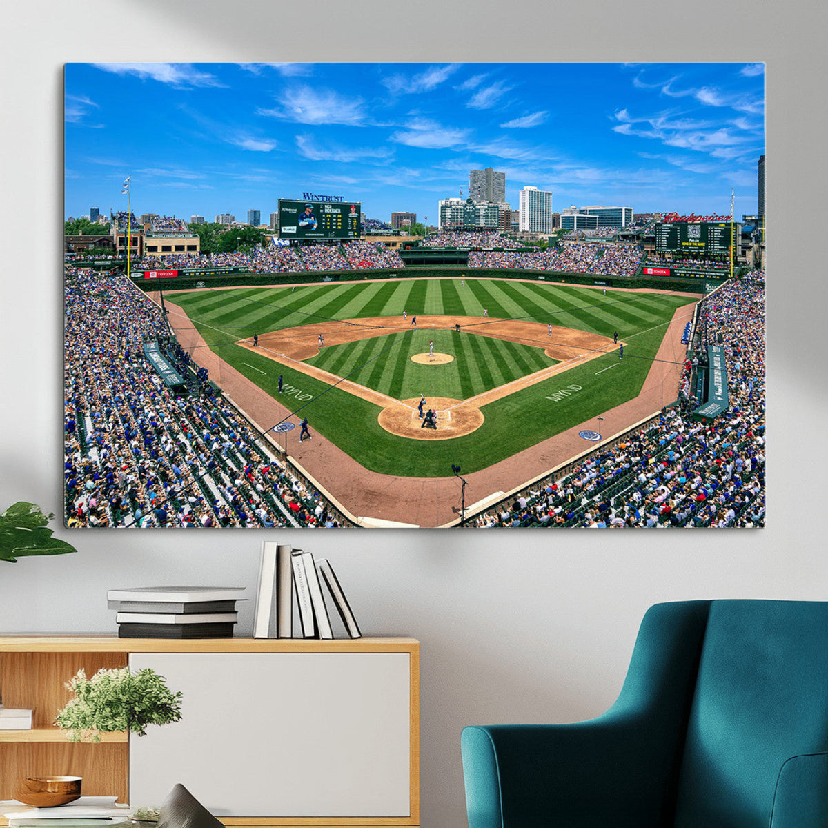 Wrigley Field Baseball Stadium Canvas Wall Art – Packed