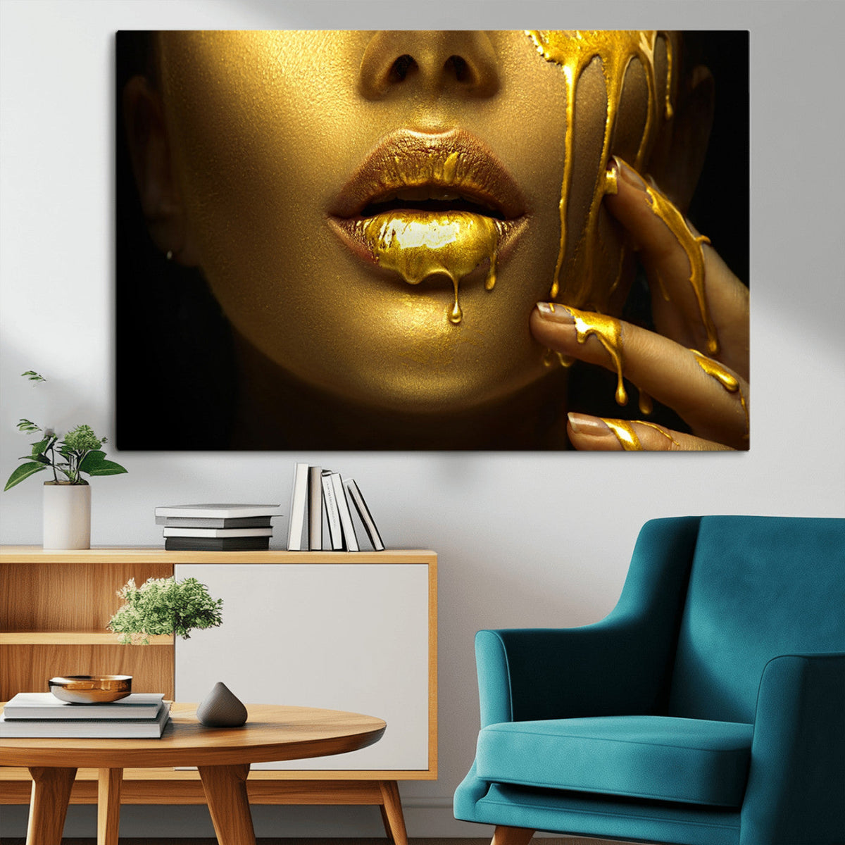 Gold and Women Wall Art Canvas Print