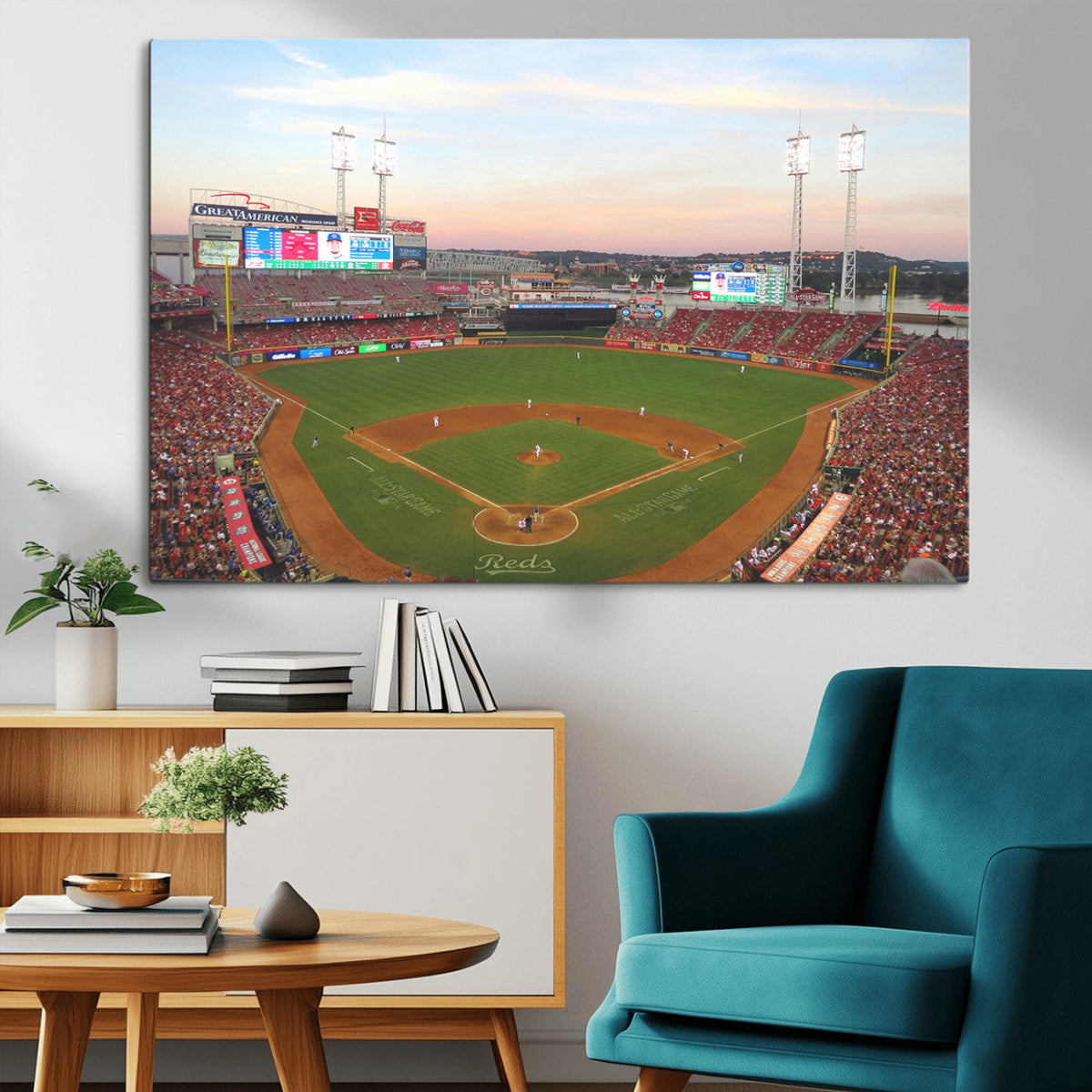 Cincinnati Reds Baseball Print Canvas- Cincinnati