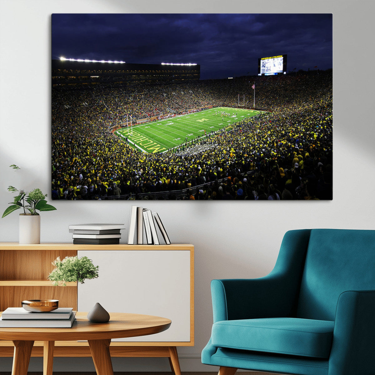 Michigan Wolverines Football Canvas Wall Decor, Football