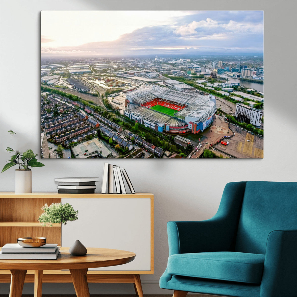Old Trafford Manchester United Stadium Wall Art Canvas Print
