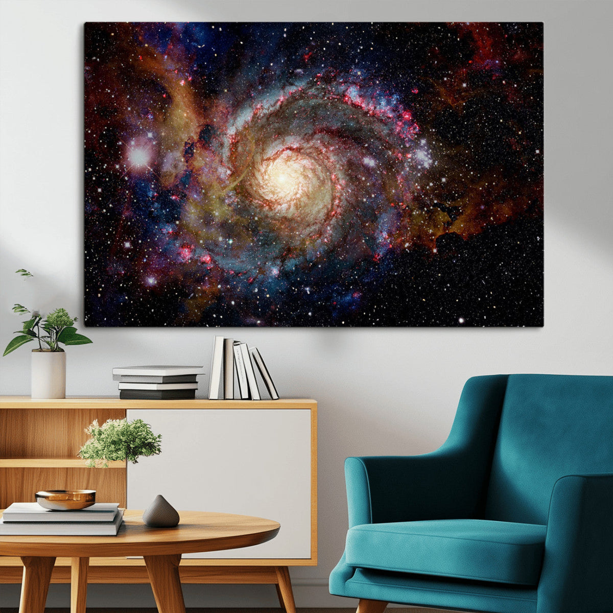 Nebula and Galaxies in Space Wall Art Canvas Print, Spiral