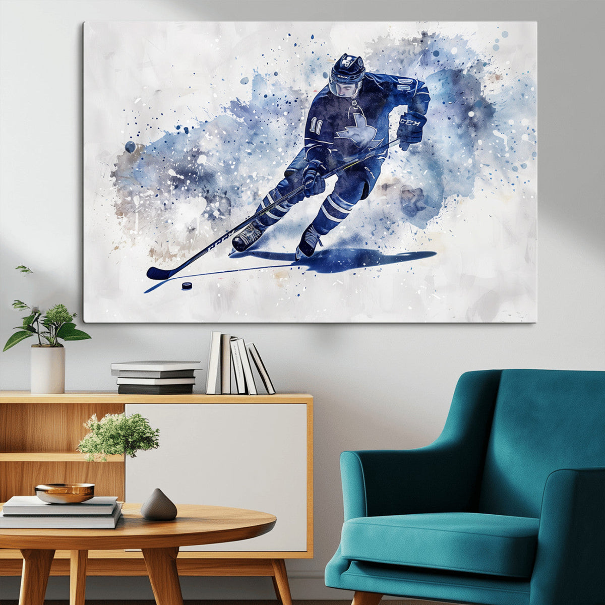 Hockey Player Wall Art Canvas Print - Sports-Inspired