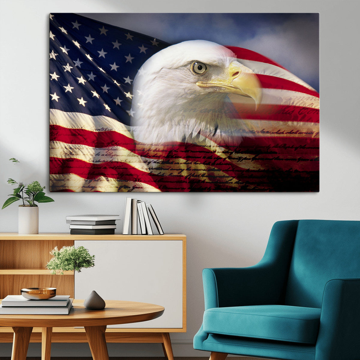 American Flag Eagle Symbol Wall Art, American Flag Eagle