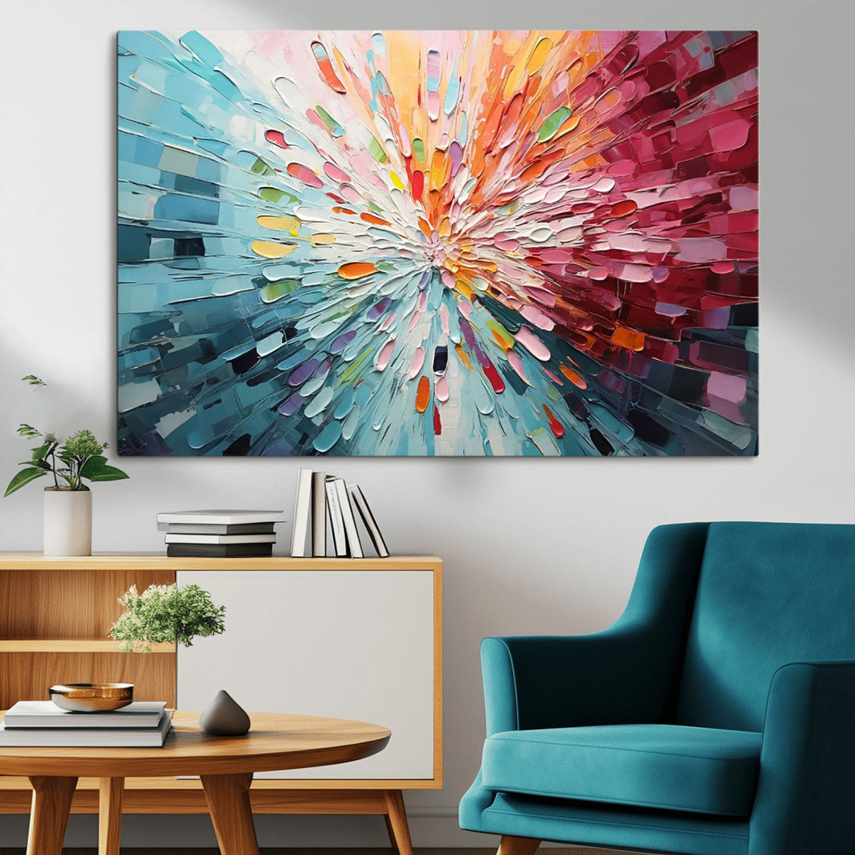 Radiant Bloom Abstract Floral Wall Art Canvas Print -