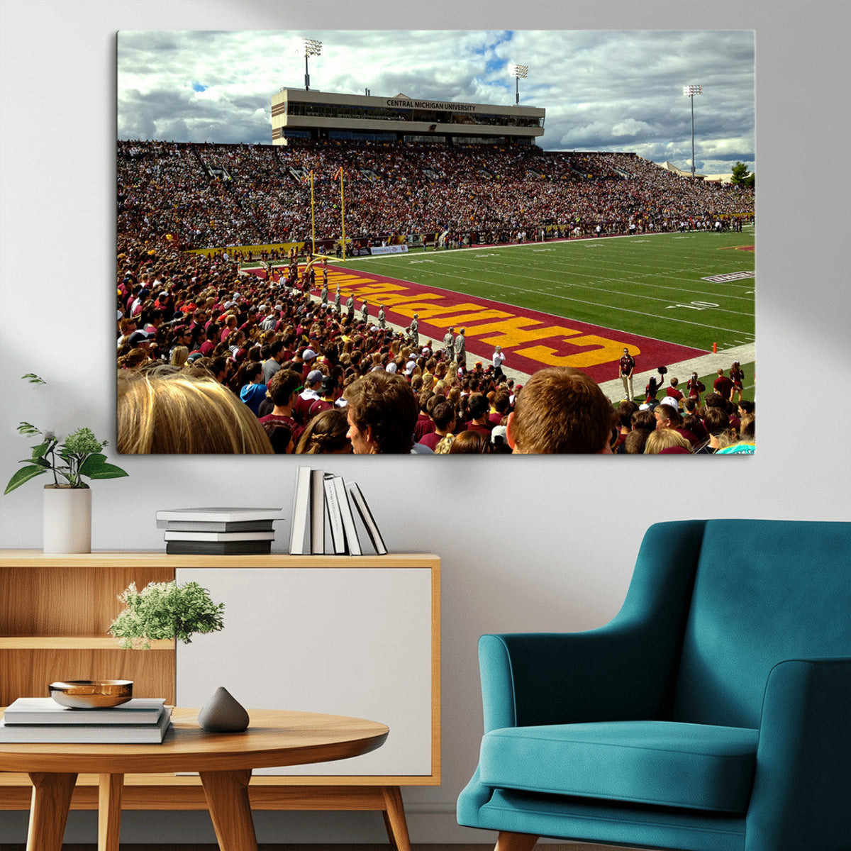 Central Michigan University Chippewas Football Team Print -
