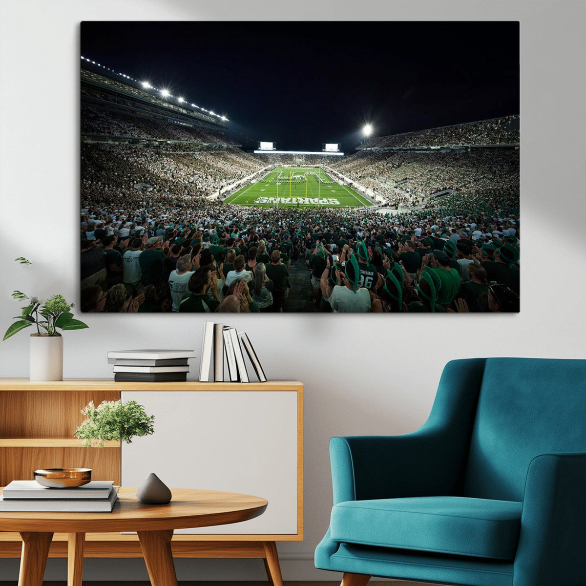 Framed Michigan State Spartans Football Team Print - East
