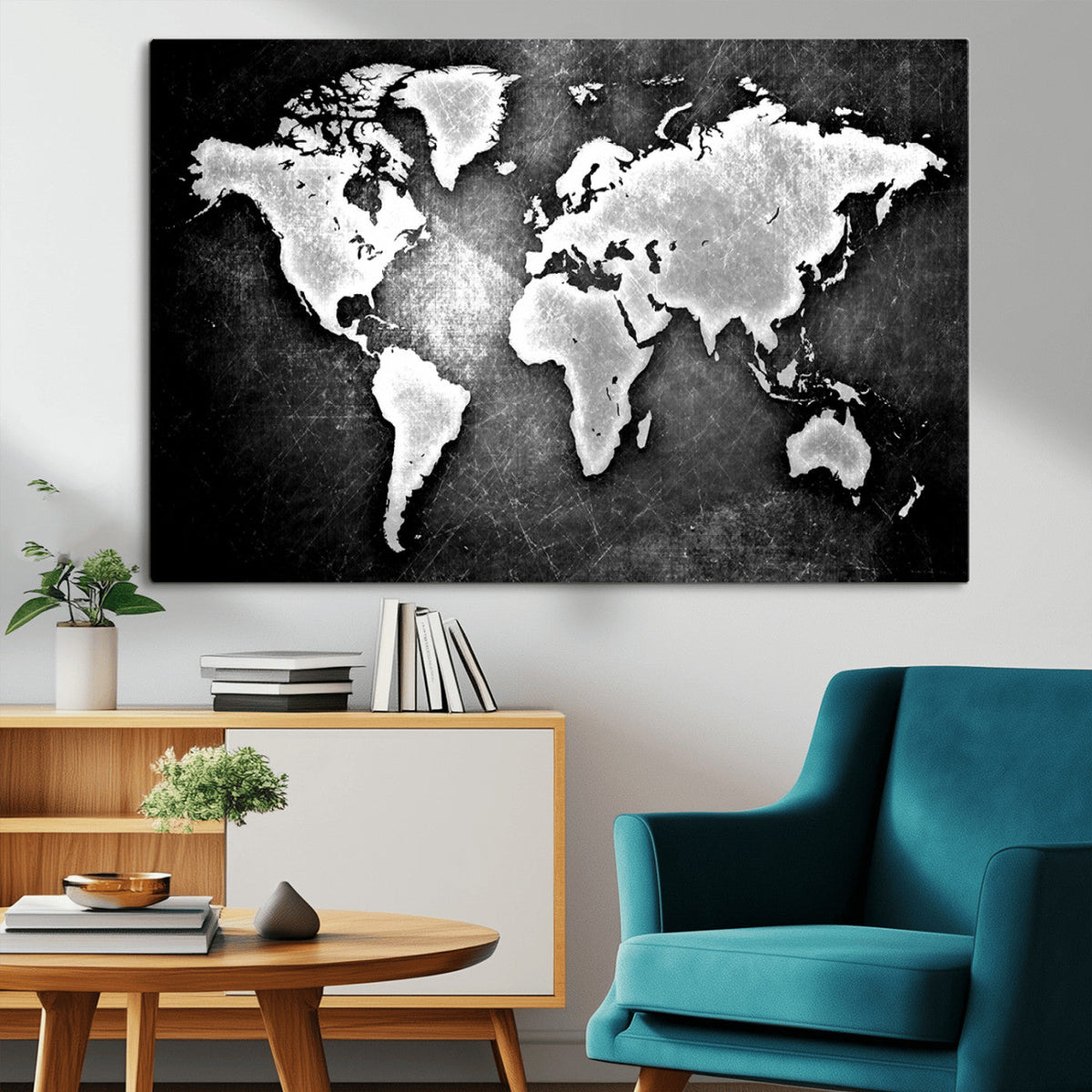 World Map Wall Art Canvas Print – Framed Wall Art for