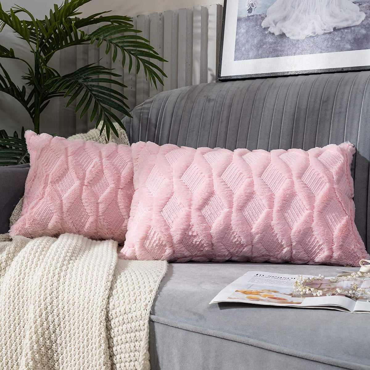 Pack of 1 Throw Pillow Wide Variety of Colors size 18"x18", 12"x20" with insert