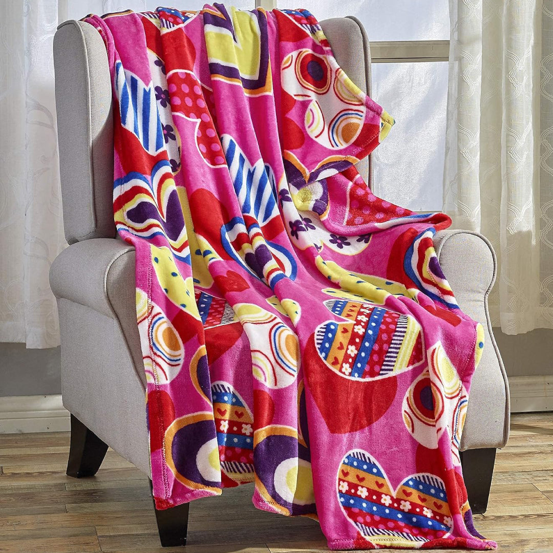 Ultra Plush Mothers Day Valentine's Day Heart-Themed Throw Blanket – Soft, Cozy, and Luxurious Fleece, 50" x 60"