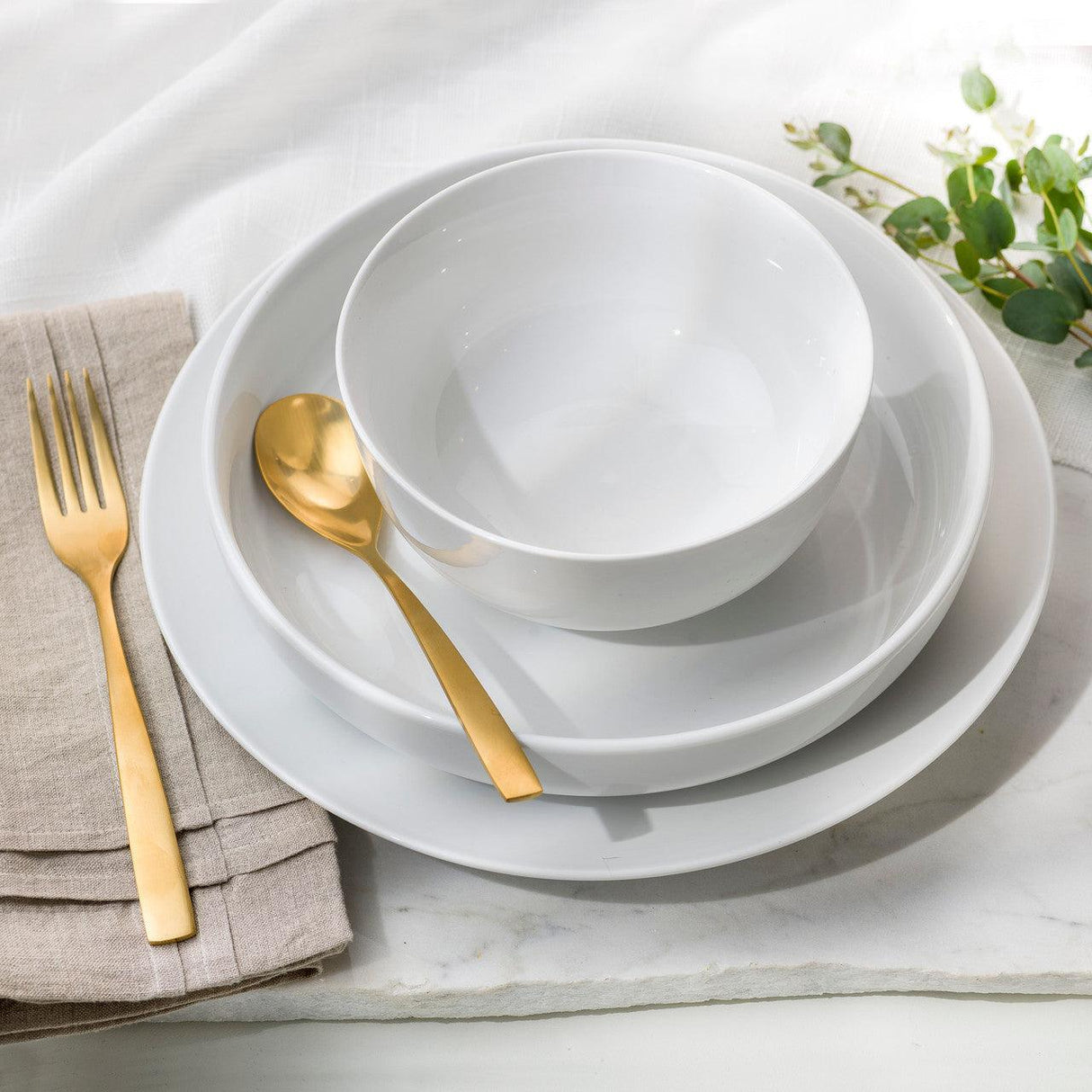 White-Essential-Porcelain-Dinnerware-–-12-Piece-Set-Dinnerware-Sets