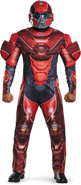 Disguise-Men's-Halo-Red-Spartan-Muscle-Costume-XXL-Costume