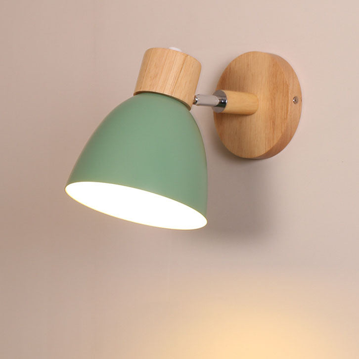 Modern Minimalist Wooden Cone Wall Sconce LED E27 Wall Light