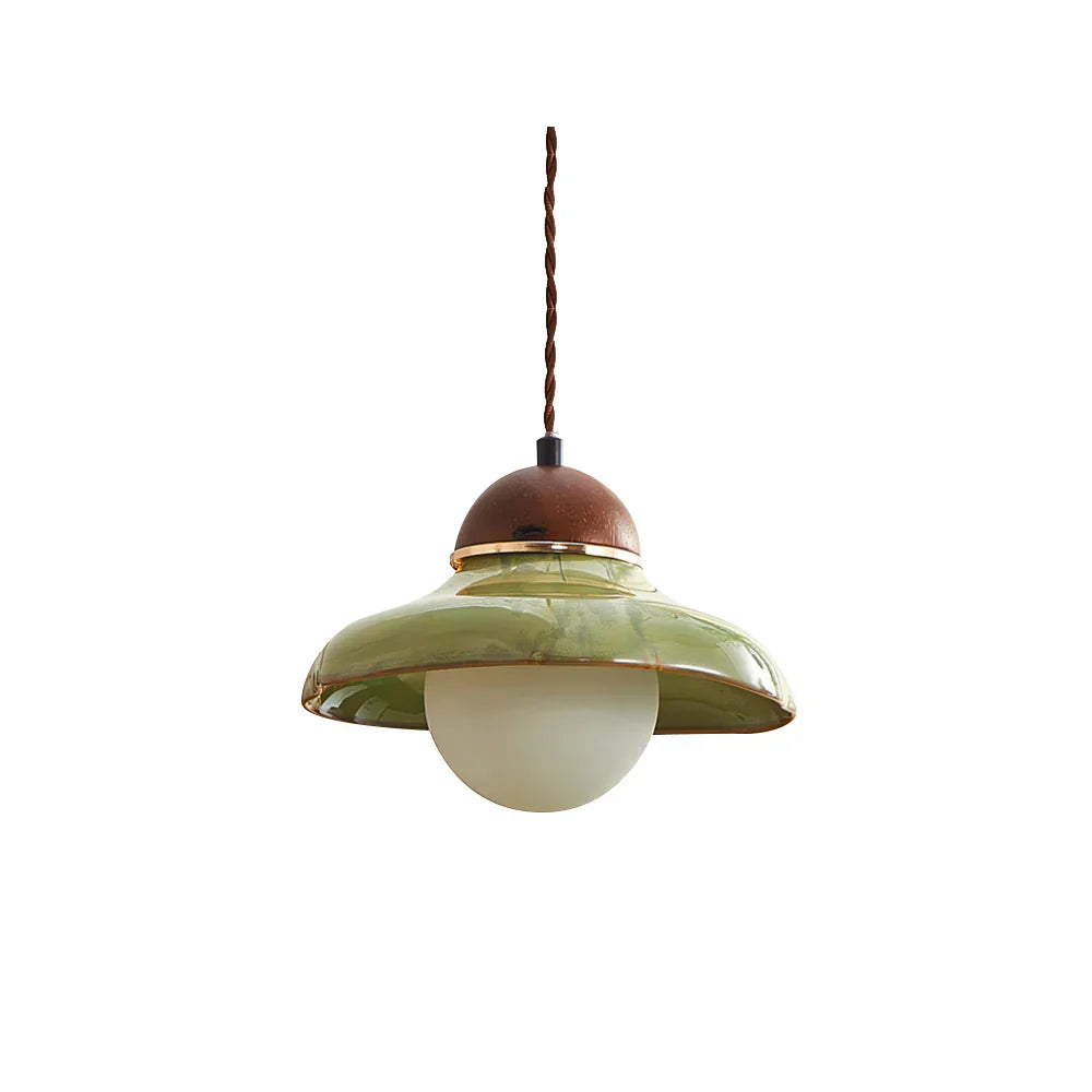 Modern Rustic Ceramic Dome Pendant Light