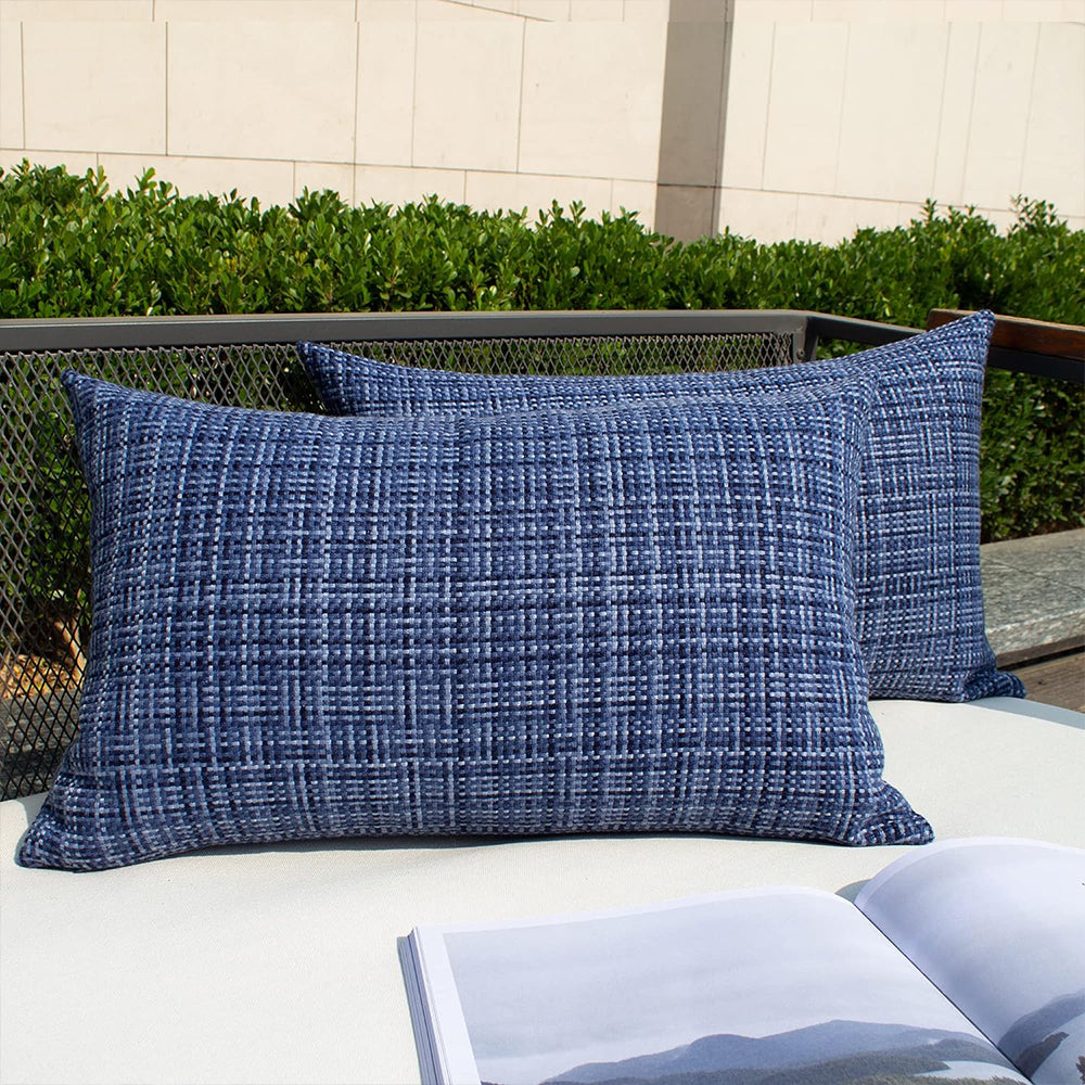 Premium Outdoor Waterproof Throw Pillow covers 2 sizes bright colors set of 2 covers