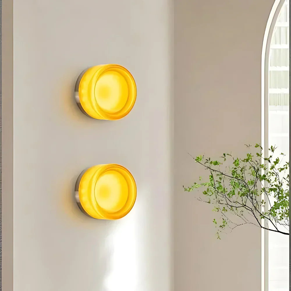 Nordic Acrylic Dimple LED Wall Sconce 1-Light 3-Color Adjustable