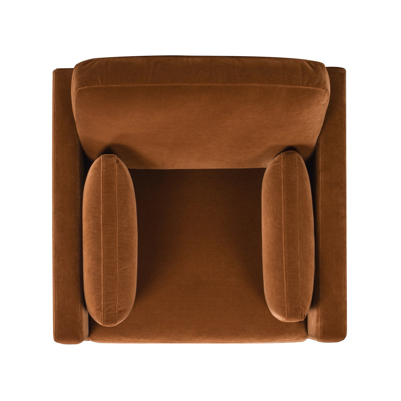 Knox 36' Modern Farmhouse Arm Chair, Burnt Orange   Performance Velvet