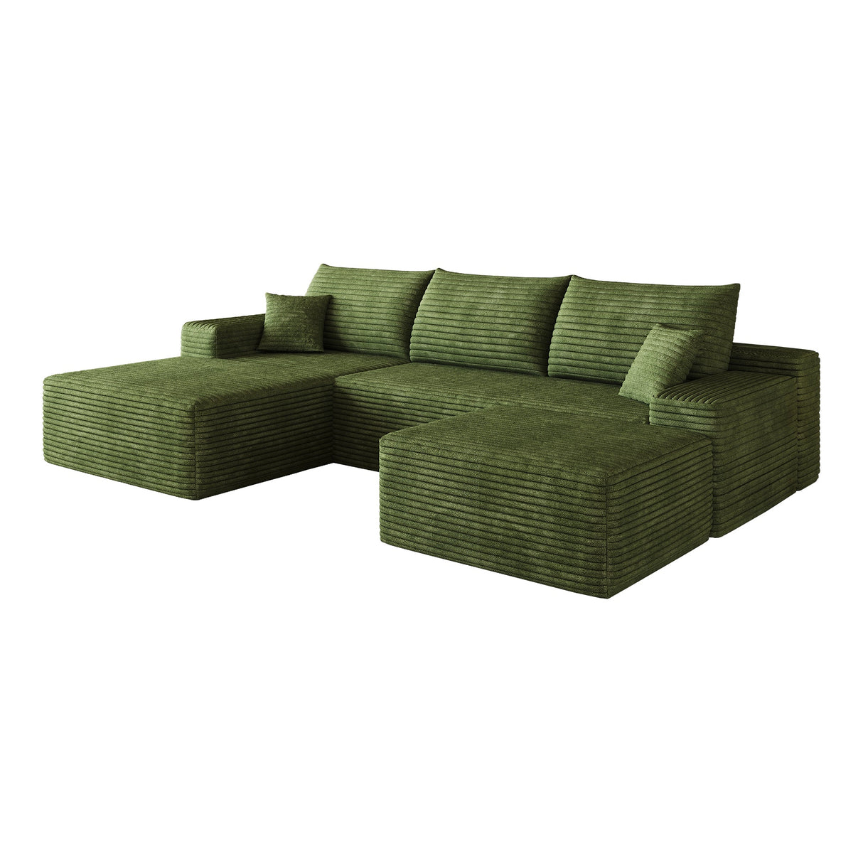 107" Cloud Sectional Sofa with 1 Ottoman