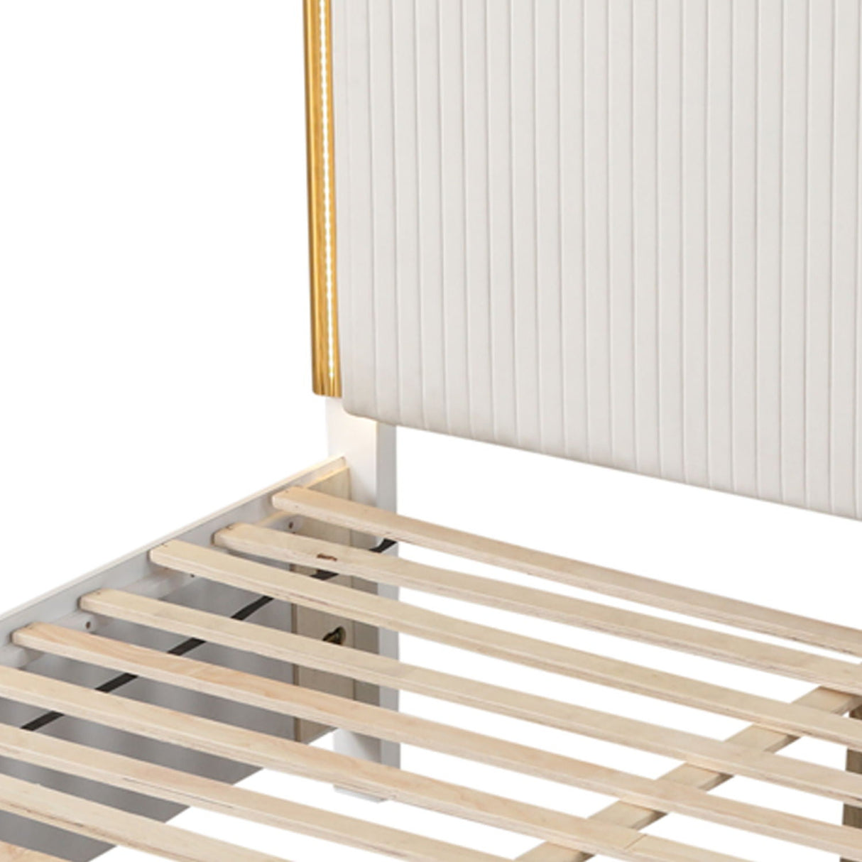 Obsession - Queen Size Bed With LED Headboard And Footboard Storage Drawer - White