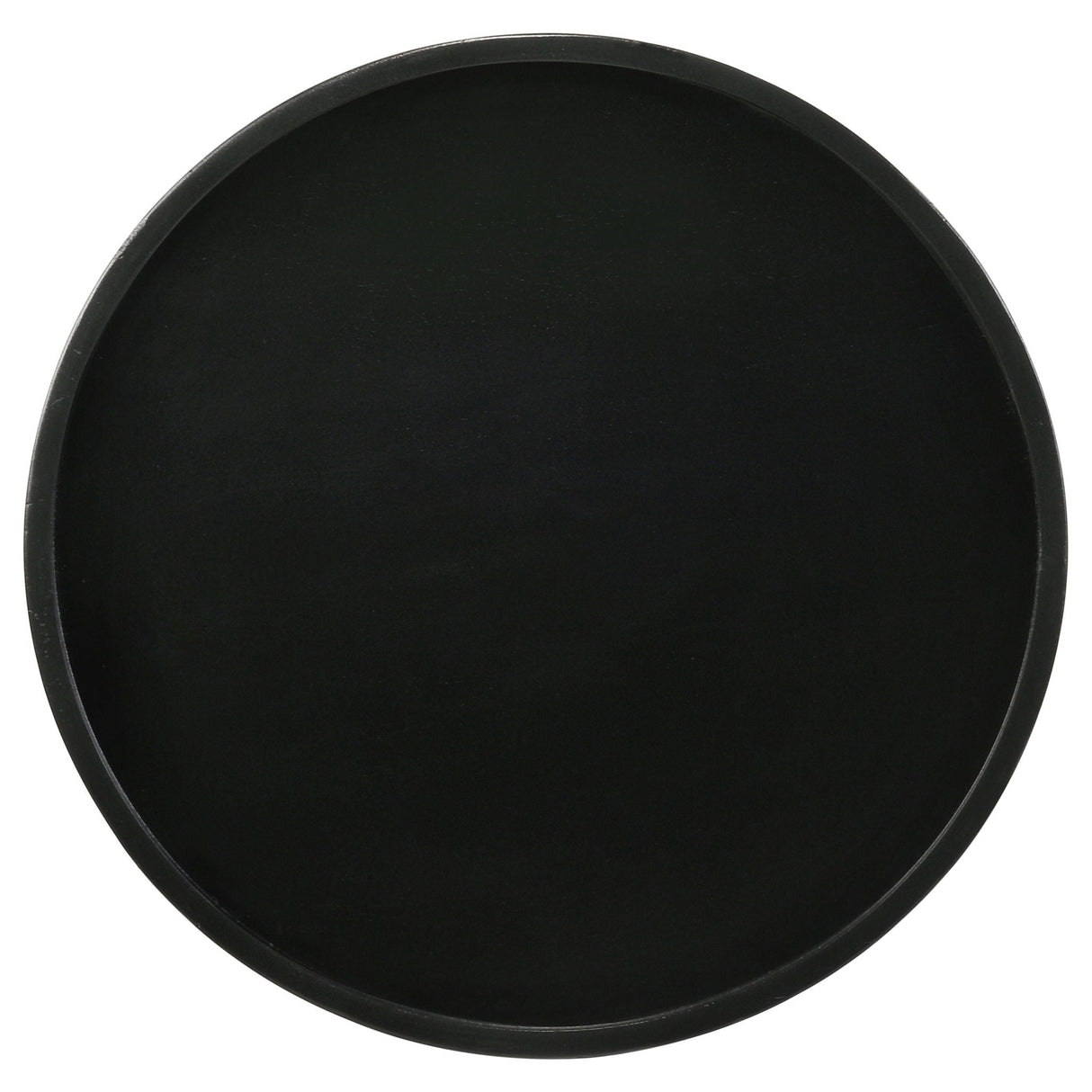 Stain Pedestal Accent Round Table With Lipped Top - Black
