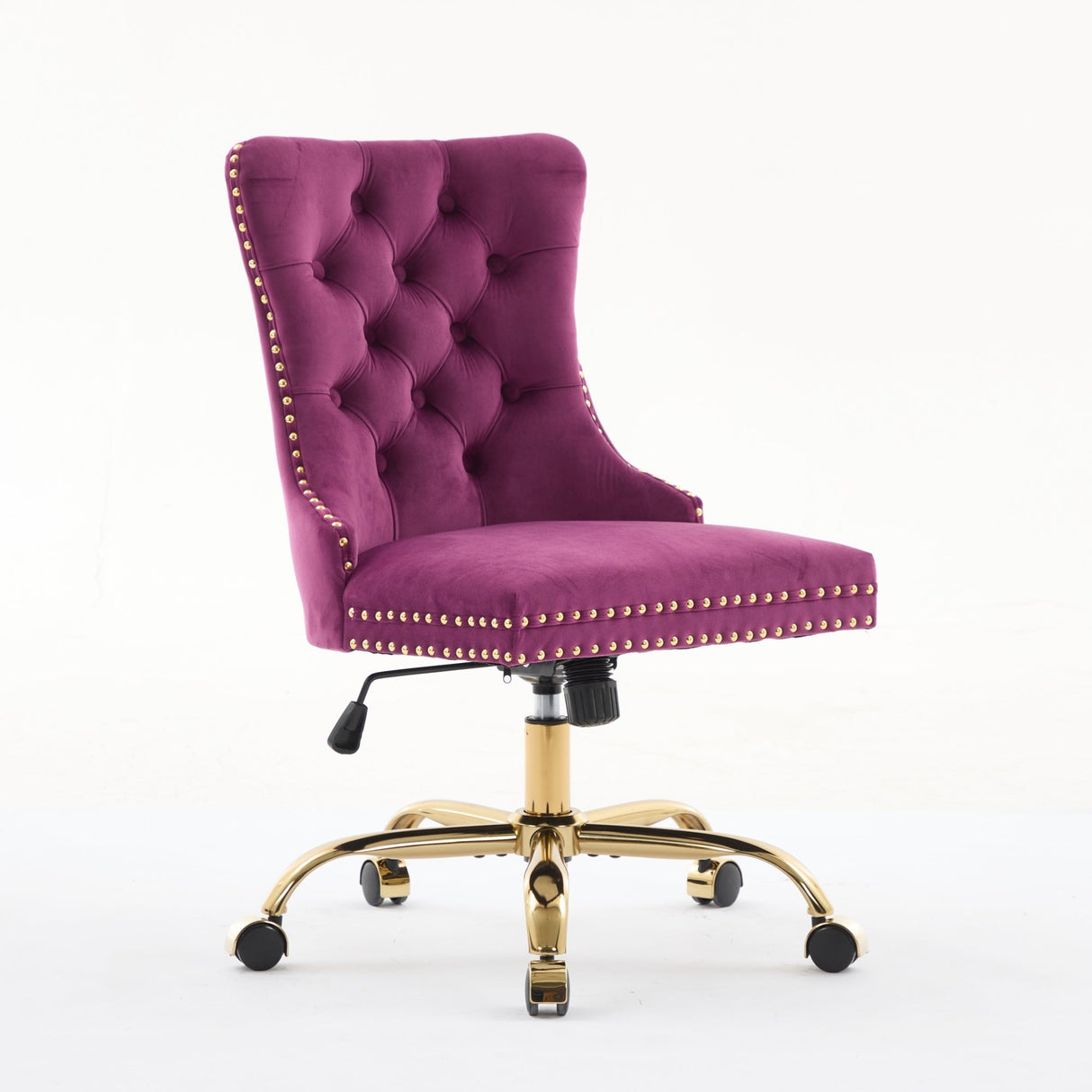 Office Chair Modern Velvet Upholstered Tufted Button Purple
