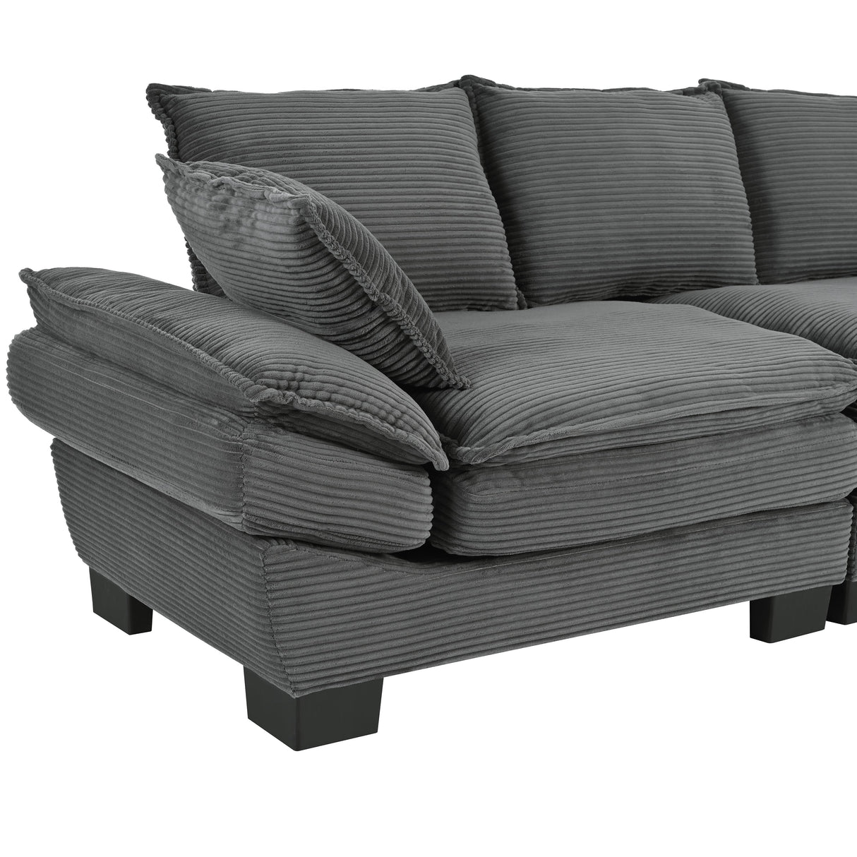 U-Style 85.4" Modern Curved Sofa