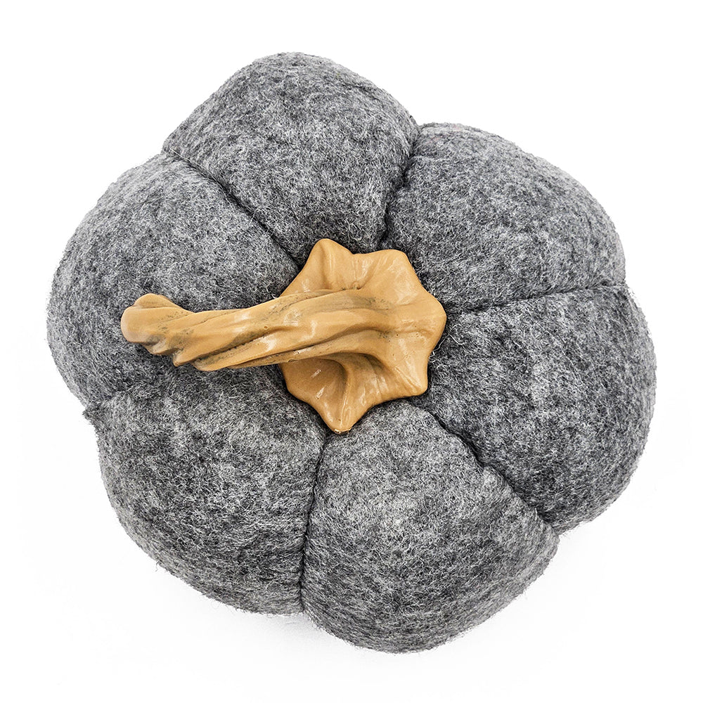 Set of 3 Plush Fabric Pumpkins in Brown