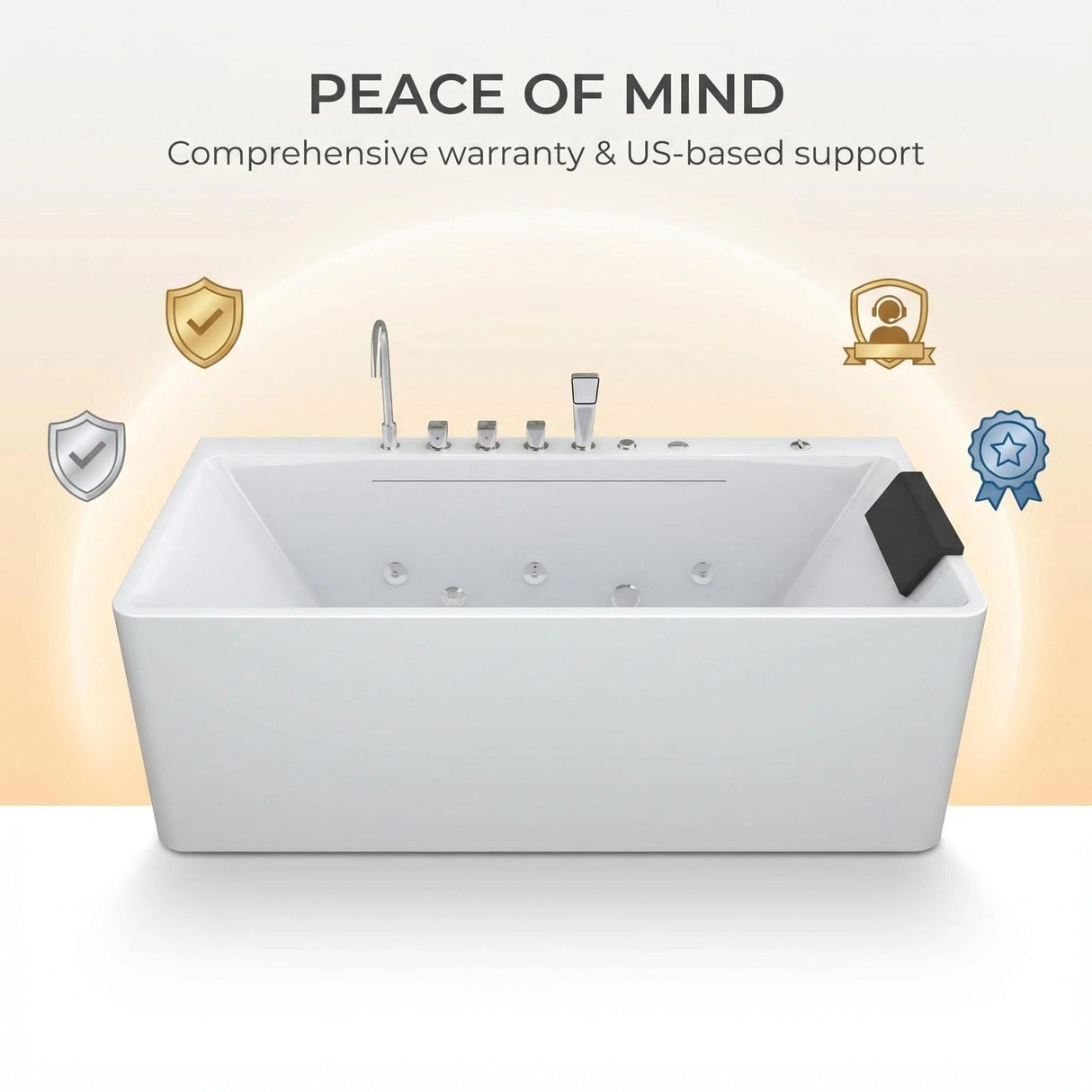 67-Inch Single-Person Luxury Whirlpool Bathtub