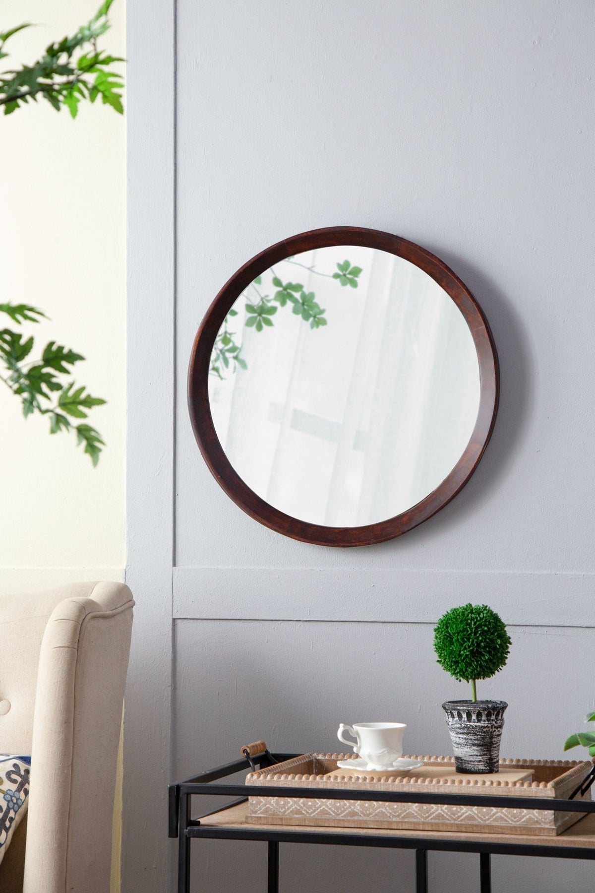 Transitional Decor Style Wall Mirror Decor With Frame For Bathroom
