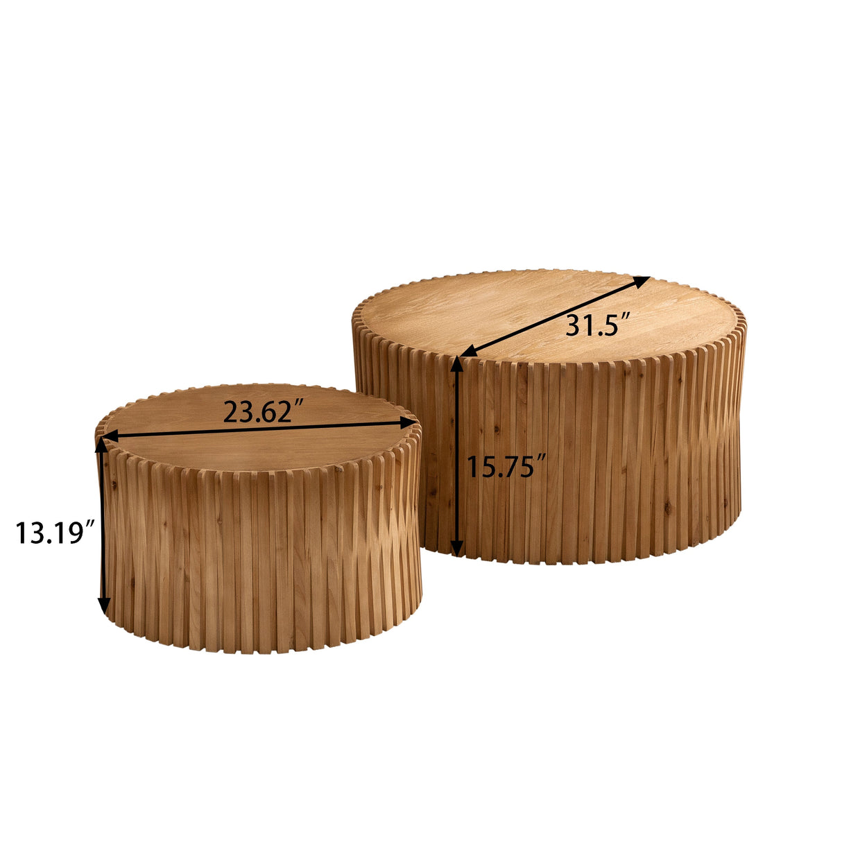 Vintage Fashion Style Cylindrical Nesting Coffee Table Set