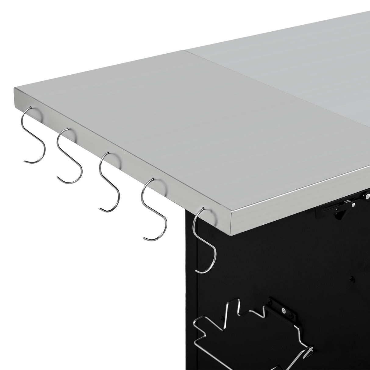 K&K 76.6' Outdoor Grill Cart with Storage Cabinet