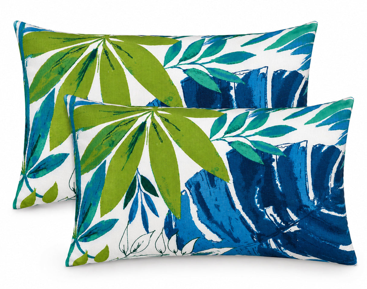 2 Pack Outdoor Lumbar Pillow with Inserts