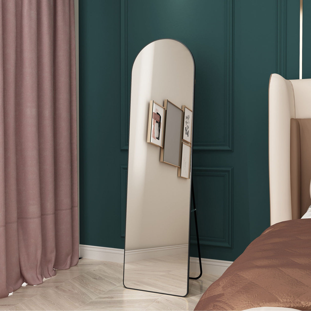 Arched Full Length Mirror With Frame For Bathroom Bedroom ing Store - Black