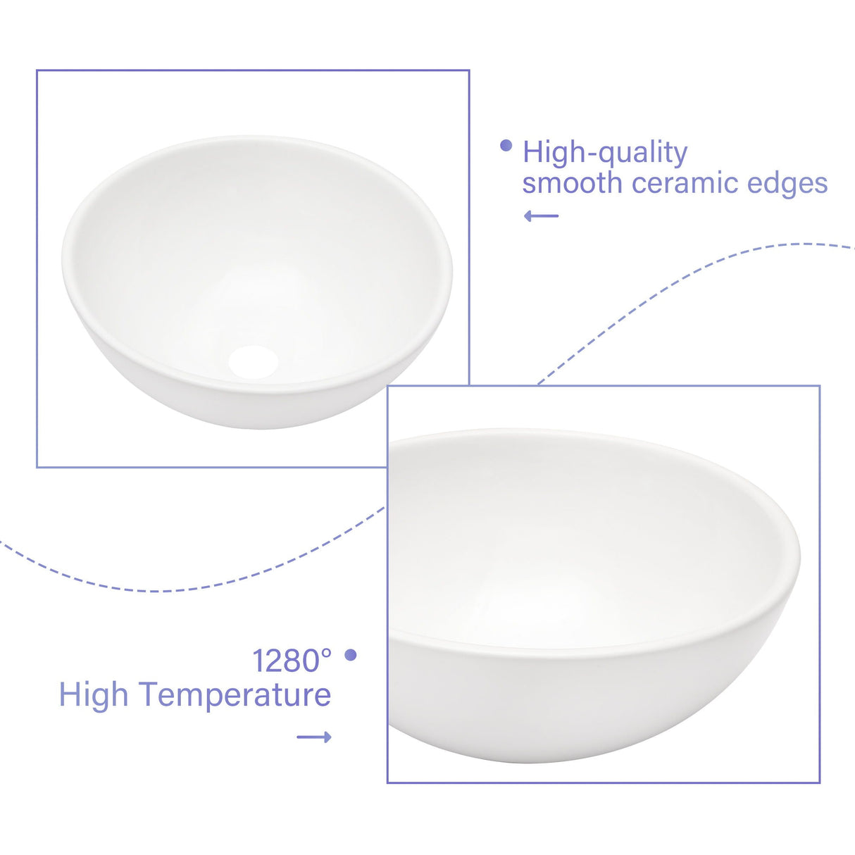 Modern Ceramic Circular Vessel Bathroom Sink